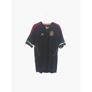 Adidas Mexico Soccer Jersey Black/Gold Mens Size XL Climalite Short Sleeve